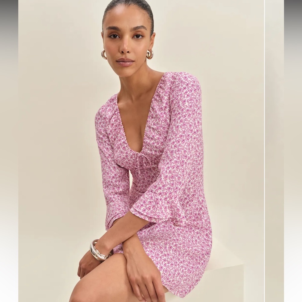 Reformation Lyssa Dress Pink - Size 2